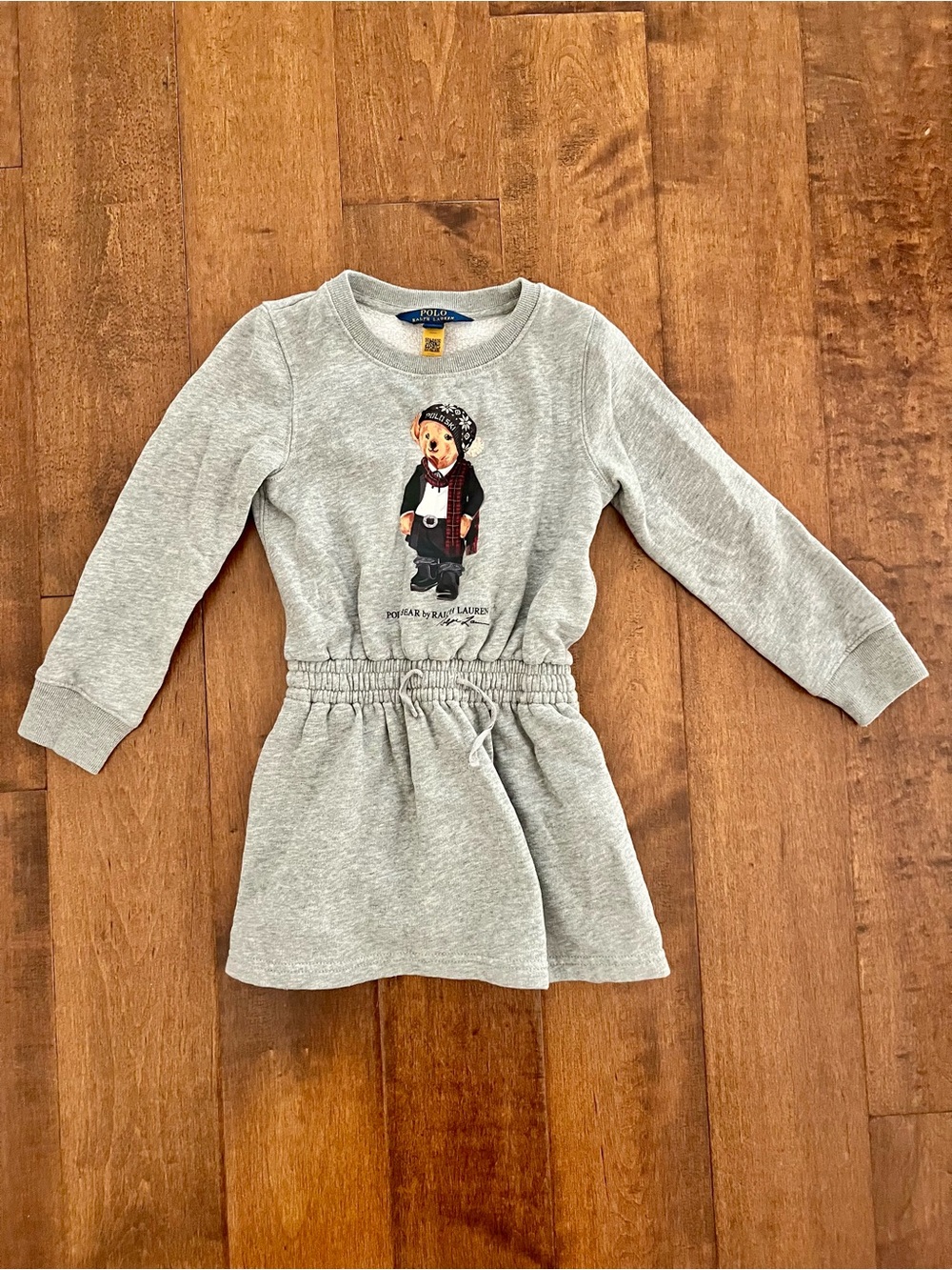 Polo Ralph Lauren Polo Bear
Sweatshirt Dress Girls size 5 Gray Pockets Preppy